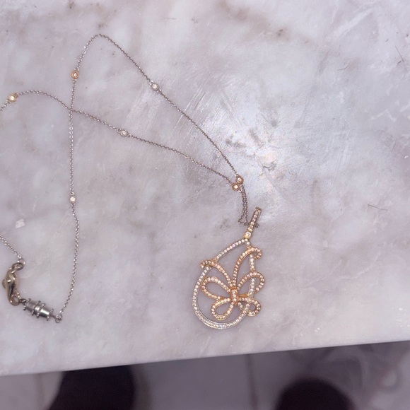 Simon G. Gold and Silver Floral Necklace - Picture 3 of 5